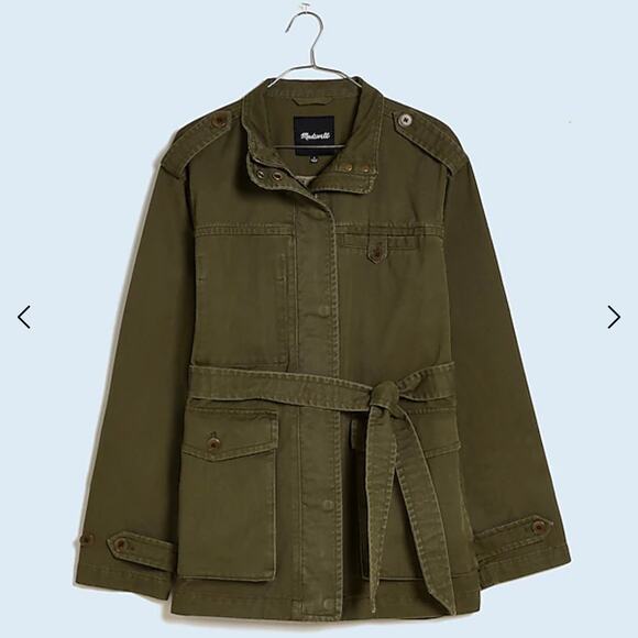 Madewell Jacket Womens Medium Oversized Utility Cargo Belted Coat - Picture 16 of 16